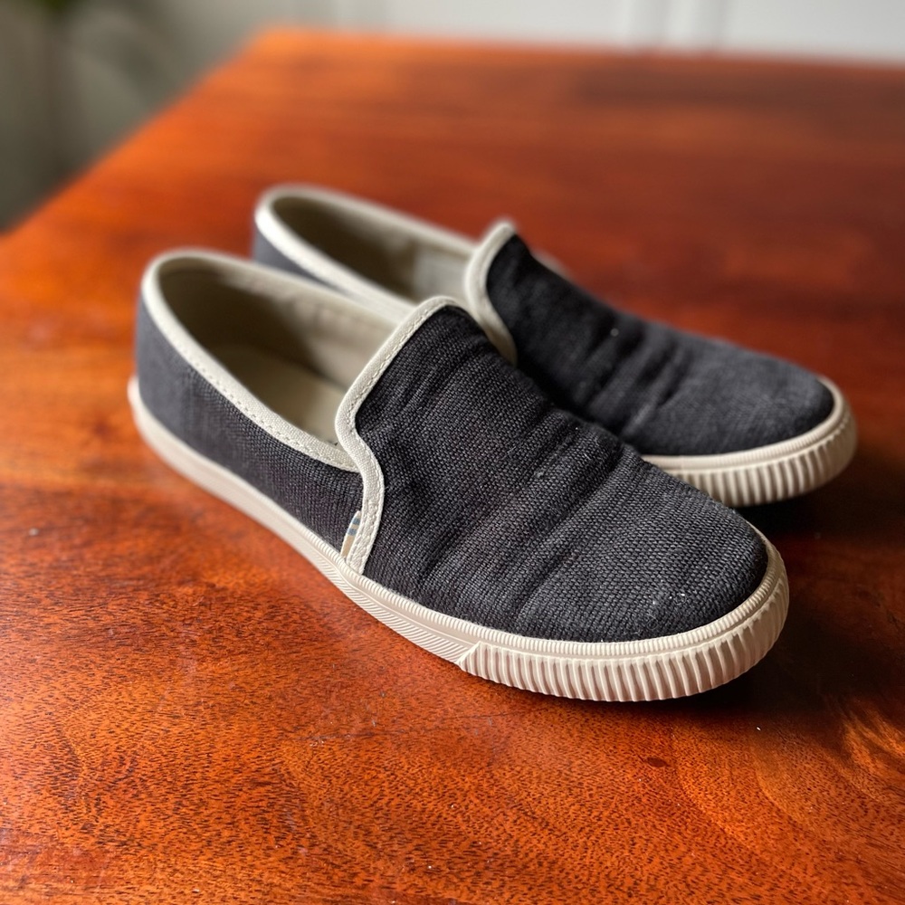 TOMS Womens Heritage Canvas Clemente Slips-On Shoe Size 5 (Youth Sz 3) Black